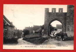 (RECTO / VERSO) DELINCOURT EN 1909 - N° 8 - VIEILLE PORTE D' AIGREMONT AVEC VACHES - BEAU CACHET - CPA - Sonstige & Ohne Zuordnung