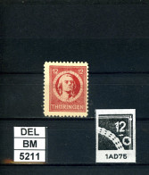 DEL-BM5211, SBZ Thüringen, Xx, 97 AX, X, PLF F 1AD75, Gepr. AG.THÜR - Postfris