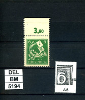 DEL-BM5194, SBZ Thüringen, Xx, 95 AX, X, PLF F A6, Gepr. Böhm BPP - Ungebraucht