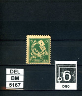 DEL-BM5167, SBZ Thüringen, Xx, 95 AX, W, PLF F D80, Gepr. AG.THÜR - Mint
