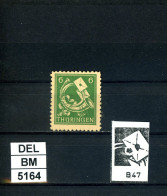 DEL-BM5164, SBZ Thüringen, Xx, 95 AX, W, PLF F B47, Gepr. AG.THÜR - Mint