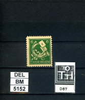 DEL-BM5152, SBZ Thüringen, Xx, 94 AX, T, PLF F D67, Gepr. AG.THÜR.  - Neufs