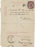 Carte-lettre N° 46 écrite D'Anvers Vers Anvers   (carte Pliée) - Cartes-lettres