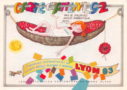 Illustrateur PAGÈS Raymond - CARTE D'ATTENTE De La 1 ère BIENNALE INTERNATIONALE LYONNAISE De La CARTE POSTALE  CPM 1993 - Sammlerbörsen & Sammlerausstellungen