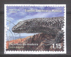 Portugal 2019-Isla De Madeira- 1 Sello Usado Y Circulado- Especies  Endemicas-Lagartija De Madeira (Teira Digessi) - Madère