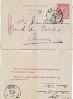 Carte-lettre N° 46 écrite De Celles Vers Anvers   (carte Pliée) - Kartenbriefe