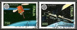 Italien 1991, MiNr. 2180 - 2181; Europa: Europäische Weltraumfahrt, Alb. 05 - 1991-00: Oblitérés