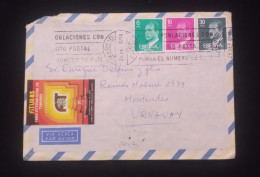 C) 1982. SPAIN. AIR MAIL ENVELOPE SENT TO URUGUAY. MULTIPLE STAMPS OF KING JUAN CARLOS I. XF - Other & Unclassified
