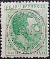 Philipines Espagnole King Alfonso XII Surchargé " RECARGO DE CONSUMO" - Philippines