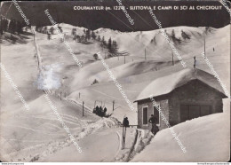 Ca679 Cartolina Courmayeur Slittovia E Campi Di Sci Al Checrouit Aosta - Aosta