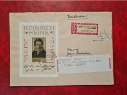 Lettre Recommande 1974 Karl Marx Stadt DDR Bloc Heinrich Heine  Bloc N° 32 - Other & Unclassified