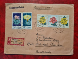 Lettre Recommande 1974 Karl Marx Stadt DDR N° 1606/1607 ET 1454/1455 ROSES ET CACTUS - Autres & Non Classés