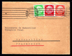 1938 - LETTRE DE BERLIN CHARLOTTENBURG - POUR BADONVILLER - 1938 - HINDENBURG -  - Storia Postale