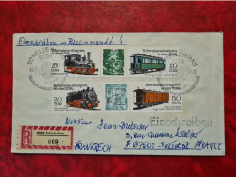 Lettre Recommande 1983 DDR SCHELLEHAU TRAINS TIMBRES 2737A ET 2738 A - Autres & Non Classés