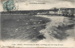 CPA 06 - NICE - PROMENADE DU MIDI - PLAGE PAR UN COUP DE MER - Transport (sea) - Harbour