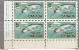 CANADA 1968 Fish Blockx4 Corner MNH(**) Mi 421 #Fauna48 - Ungebraucht