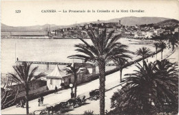 CPA 06 - LA PROMENADE DE LA CROISETTE ET LE MONT CHEVALIER - Cannes