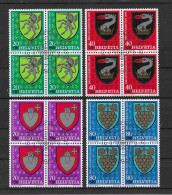 Schweiz 1979 Wappen Mi.Nr. 1165/68 Kpl. 4er Blocksatz Gestempelt - Used Stamps