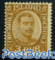 Iceland 1920 3A Brownyellow, Stamp Out Of Set, Unused (hinged) - Neufs