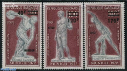 Gabon 1972 Olympic Winners 3v, Mint NH, Sport - Athletics - Olympic Games - Art - Sculpture - Ongebruikt