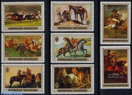 Rwanda 1970 Horses On Paintings 8v, Mint NH, Nature - Horses - Art - Paintings - Other & Unclassified