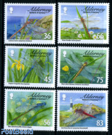 Alderney 2010 Dragonflies 6v, Mint NH, Nature - Various - Flowers & Plants - Insects - Lighthouses & Safety At Sea - Phares