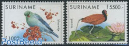 Suriname, Republic 1999 Birds 2v (1000g,5500g), Mint NH, Nature - Birds - Flowers & Plants - Suriname