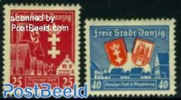 Germany, Danzig 1937 Village In Magdeburg 2v, Mint NH, History - Coat Of Arms - Andere & Zonder Classificatie