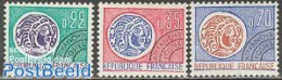 France 1969 Pre Cancels 3v, Mint NH, Various - Money On Stamps - Unused Stamps