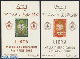 Libya Kingdom 1962 Anti Malaria 2 S/s, Mint NH, Health - Nature - Health - Insects - Other & Unclassified