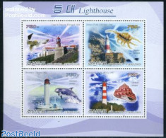 Korea, North 2009 Lighthouses 4v M/s, Mint NH, Nature - Transport - Various - Birds - Sea Mammals - Shells & Crustacea.. - Vie Marine