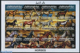 Libya Kingdom 1996 Horses 16v M/s, Mint NH, Nature - Horses - Other & Unclassified