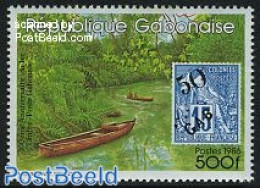 Gabon 1986 Stamp Centenary 1v, Mint NH, Stamps On Stamps - Neufs