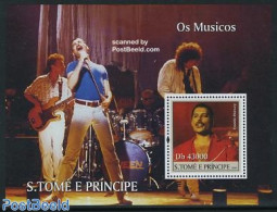 Sao Tome/Principe 2004 Freddy Mercury S/s, Mint NH, Performance Art - Music - Popular Music - Music
