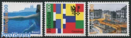 Switzerland 2012 Cities (Zurich, Geneve, Basel) 3v, Mint NH - Unused Stamps