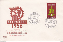 SARRE Saar FDC 14-04-1956 Saarmesse 1956, Stempel Buchstabe " D " - FDC