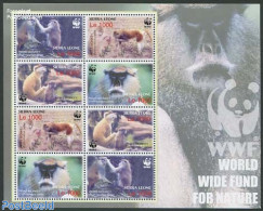 Sierra Leone 2004 WWF, Monkeys M/s, Mint NH, Nature - Monkeys - World Wildlife Fund (WWF) - Other & Unclassified