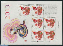 China People’s Republic 2013 Year Of The Snake M/s, Mint NH, Various - New Year - Unused Stamps