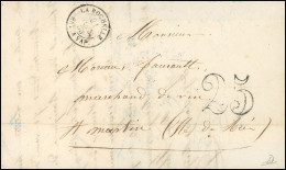 Obl. Lettre Taxée à 25c. Frappée Du CàD De LA ROCHELLE - BAT A VAP Du 21 Juillet 1853 à Destination De ST-MARTIN-DE-RE.  - 1849-1850 Cérès