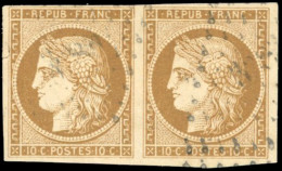 Obl. 1a - Paire Du 10c. Bistre-brun. Obl. Très Légère. TB. - 1849-1850 Cérès
