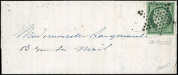 Obl. 2c - 15c. Vert Bouteille, Obl. étoile S/lettre Manuscrite Frappée De PARIS Pour PARIS. Au Verso, Cachet D'arrivée D - 1849-1850 Cérès