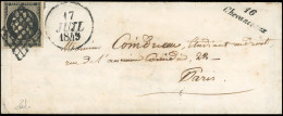 Obl. 3 - 20c. Noir S/jaune Obl. Grille S/lettre Frappée De La Cursive 16 CHEVANCEAUX Et Du Bloc Dateur A Du 17 Juillet 1 - 1849-1850 Ceres