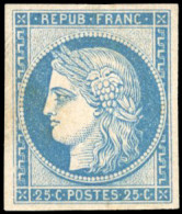 * 4d - 25c. Bleu. Réimpression. TB. - 1849-1850 Cérès