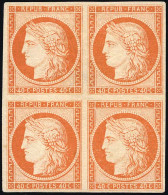 * 5 - 40c. Orange. Gomme Blanche. Bloc De 4. Fraîcheur Postale. Ex Collection LOEUILLET. SUP. - 1849-1850 Ceres