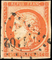 Obl. 5a - 40c. Orange Vif. Obl. PC 1102. SUP. - 1849-1850 Ceres