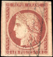 Obl. 6A - 1F. Rouge-brun. Obl. Grille Sans Fin. SUP. - 1849-1850 Ceres