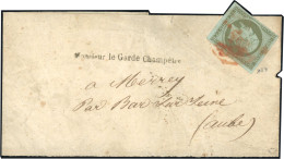 Obl. 11 - 1c. Olive Obl. CàD Rouge Des Imprimés S/bande Imprimée Pour BAR-SUR-SEINE - AUBE. Au Verso, Cachet D'arrivée M - 1853-1860 Napoléon III.