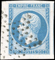 Obl. 14A - 20c. Bleu. Obl. Très Grandes Marges. SUP. - 1853-1860 Napoléon III.