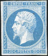 * 14Ae - 20c. Bleu S/lilas. Très Grande Rareté. SUP. RRR. - 1853-1860 Napoleon III