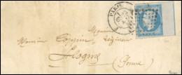 Obl. 14Ai - 20c. Bleu, BdeF Avec Filet D'encadrement, Obl. étoile S/lettre Frappée Du CàD De PARIS Du 23 Mars 1858 à Des - 1853-1860 Napoléon III.